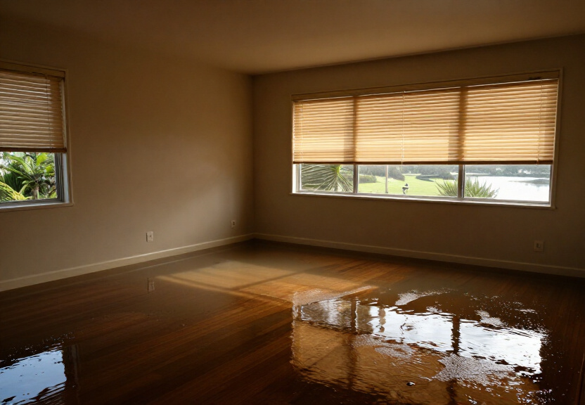 Water-damaged office space in Hillsdale before cleanup